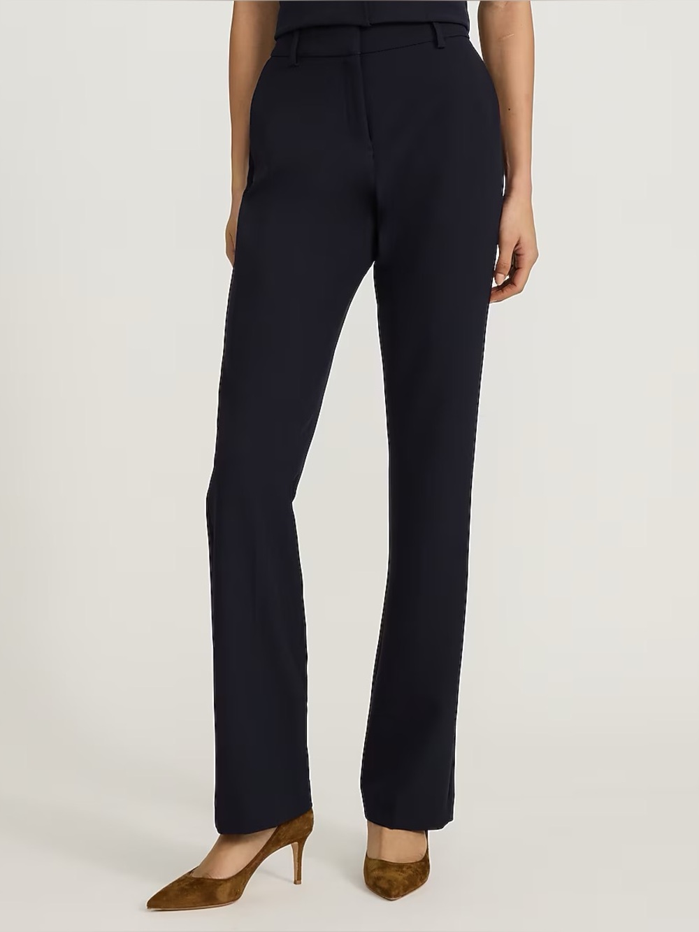 Express Navy Editor Mid Rise Bootcut Pants